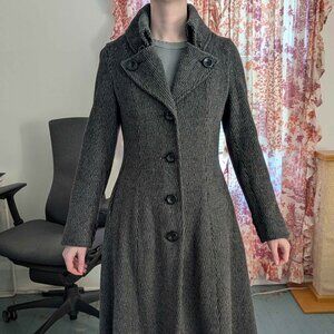 Spiewak Gray Herringbone Fitted Winter Coat